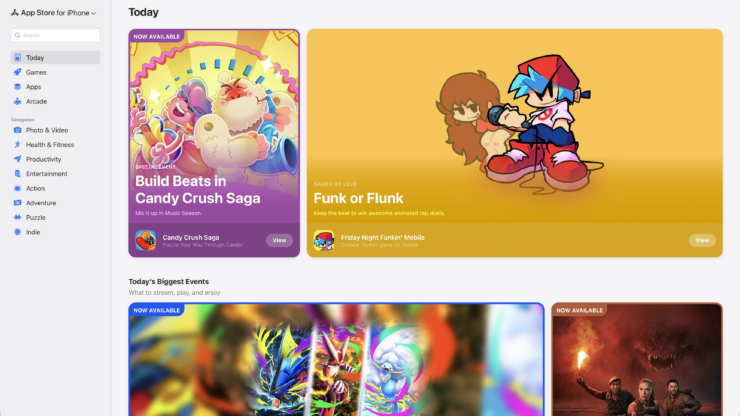 Что нового в App Store для браузера. Так выглядит главная страница магазина App Store. Что нового в App Store для браузера. Так выглядит главная страница магазина App Store. Фото.