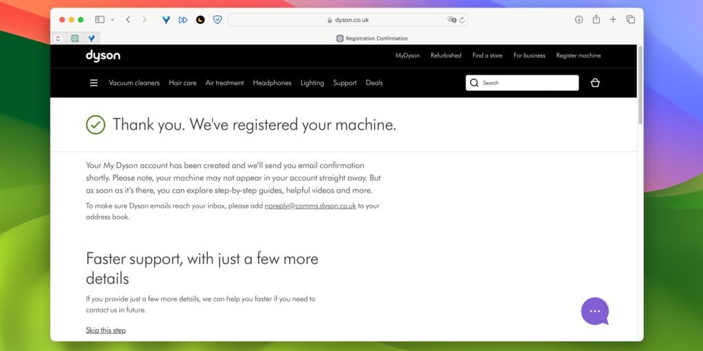 Проверить Дайсон по серийному номеру. Вот такое сообщение вы получите при успешной регистрации вашей техники на сайте. Изображение: lifehacker.ru. Проверить Дайсон по серийному номеру. Вот такое сообщение вы получите при успешной регистрации вашей техники на сайте. Изображение: lifehacker.ru. Фото.