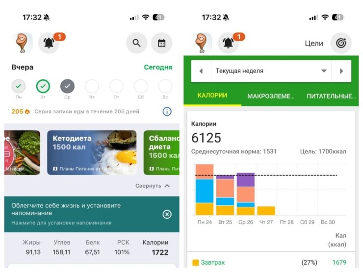 №3. FatSecret. Это один из старейших трекеров КБЖУ. Фото.