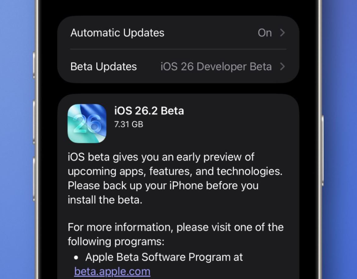 Как установить бету iOS. iOS 26.2 beta 1 уже доступна в настройках Айфона. Как установить бету iOS. iOS 26.2 beta 1 уже доступна в настройках Айфона. Фото.