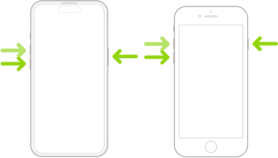Как выполнить жесткую перезагрузку айфона. Перезагрузка тремя кнопками работает и на безрамочных моделях, и на айфонах с клавишей Home. Изображение: apple.com. Фото.