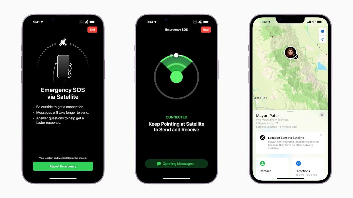 Apple делает из iPhone спутниковый телефон: 5 функций, которые будут работать без сотовой сети и Wi-Fi. Появится не просто возможность отправки местоположения, а полноценная навигация через спутник. Изображение: engadget.com. Фото.