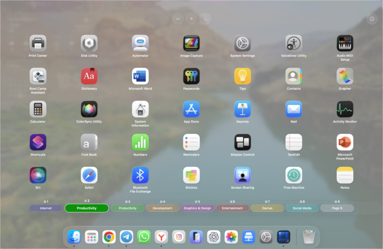 Apple отключила Launchpad с приложениями в macOS Tahoe 26, но я придумал, чем его заменить. Фото.
