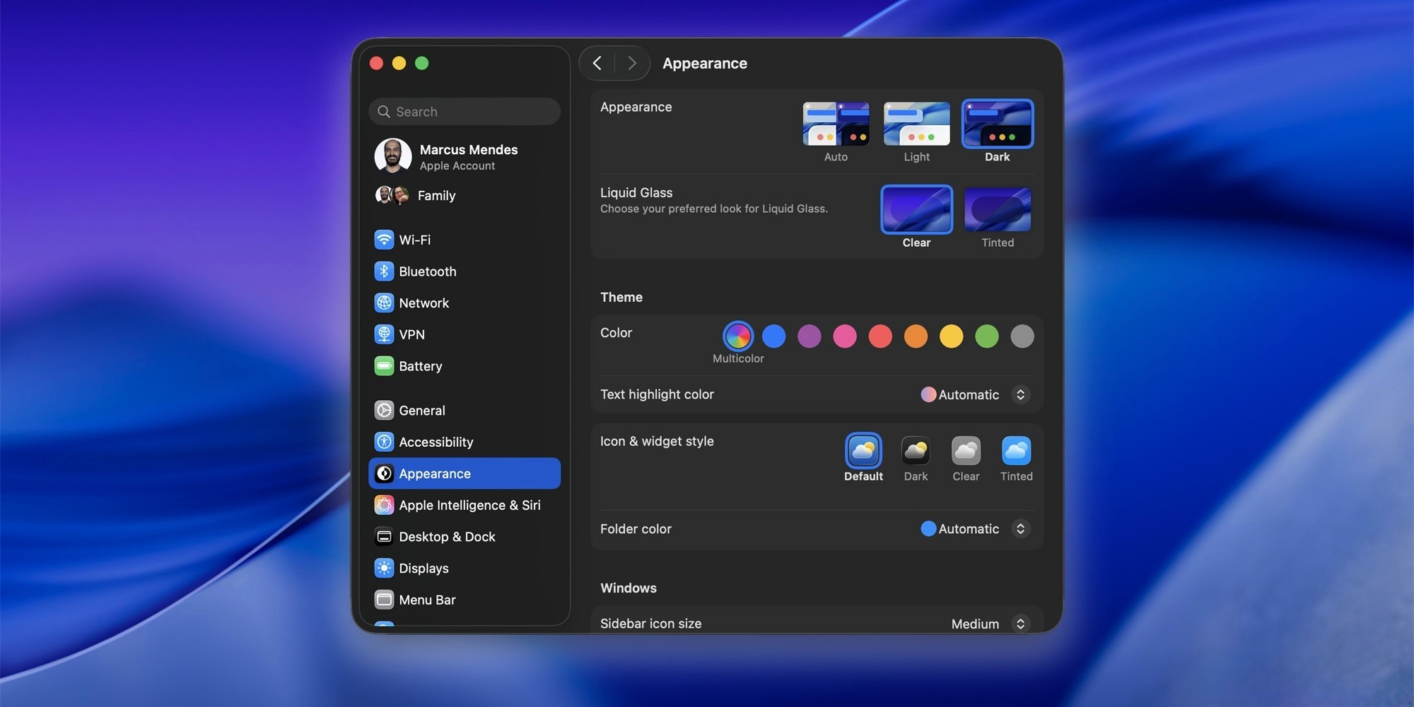 Что нового в macOS 26.1. Liquid Glass теперь можно настроить. Изображение: 9to5mac.com. Что нового в macOS 26.1. Liquid Glass теперь можно настроить. Изображение: 9to5mac.com. Фото.