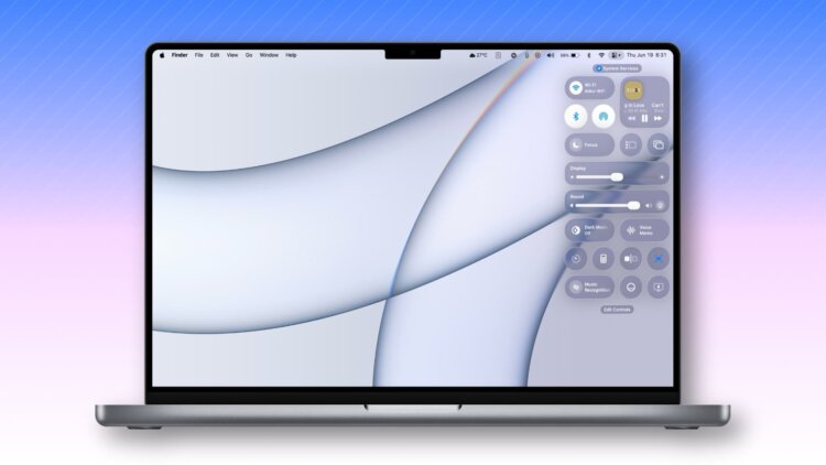 Как настроить пункт управления в macOS Tahoe и какие кнопки в него можно добавить. Фото.