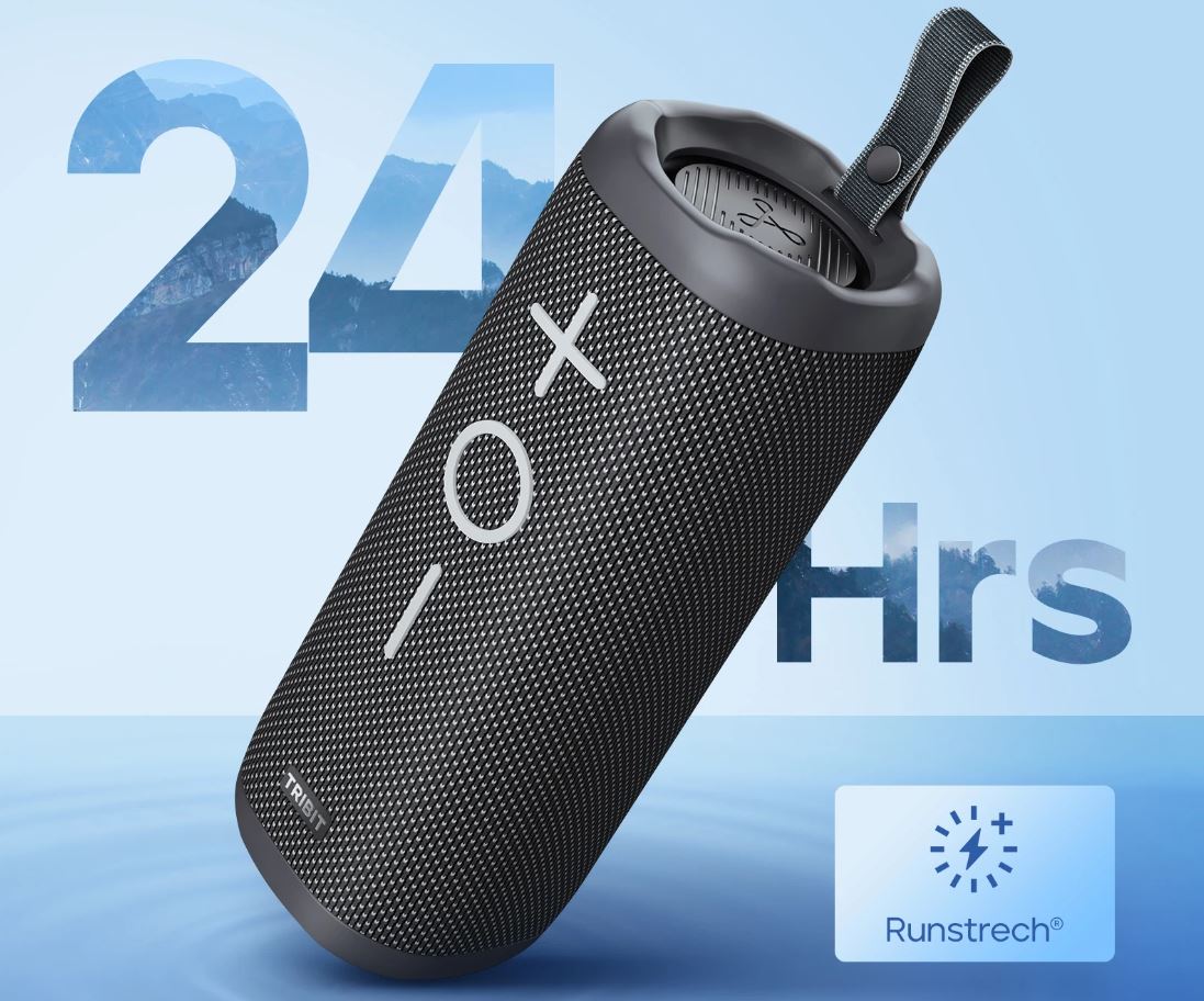 Недорогая беспроводная колонка. Колонка Tribit порадует вас высокой автономностью и классным звучанием. Фото.