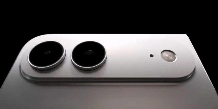 Как выглядит iPhone Fold. Камер будет две, а не одна, как у Air. Изображение: YouTube. Фото.