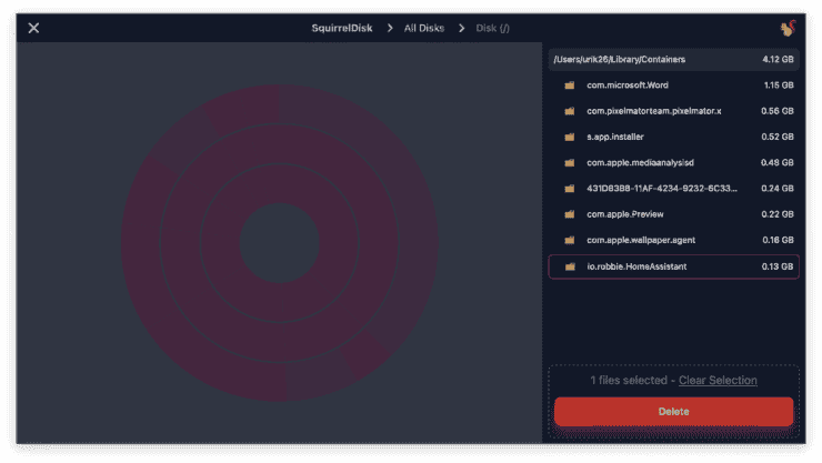 Как освободить место на диске Mac. Удалить мусор можно сразу в программе или вручную в системе. Фото.
