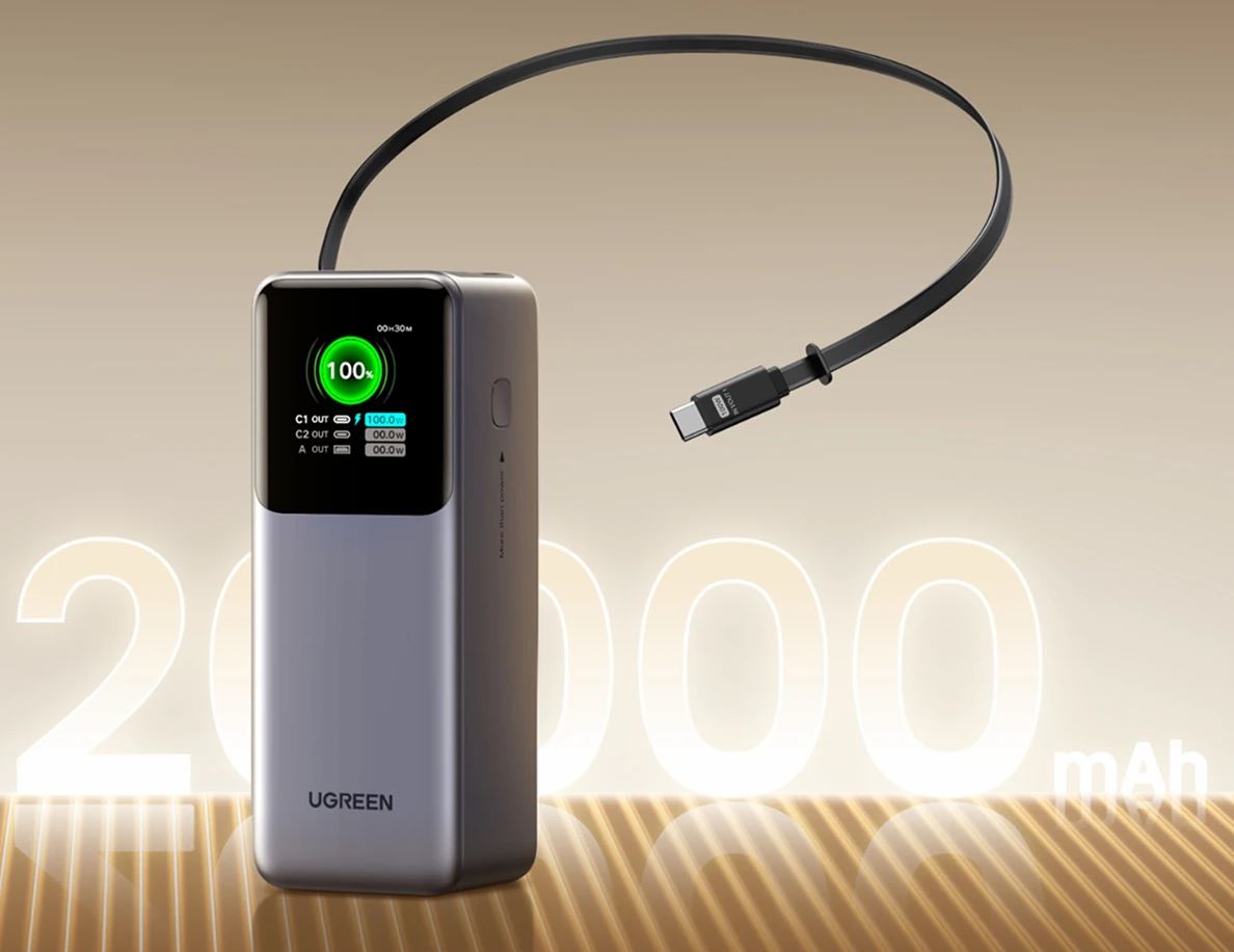 Повербанк на 20000 мАч с быстрой зарядкой. Портативка UGREEN способна зарядить все и сразу на максимальной скорости. Повербанк на 20000 мАч с быстрой зарядкой. Портативка UGREEN способна зарядить все и сразу на максимальной скорости. Фото.