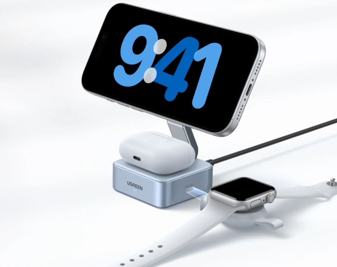 Док-станция для зарядки iPhone и AirPods. Крутая док-станция станет отличным дополнением к вашим устройствам. Док-станция для зарядки iPhone и AirPods. Крутая док-станция станет отличным дополнением к вашим устройствам. Фото.