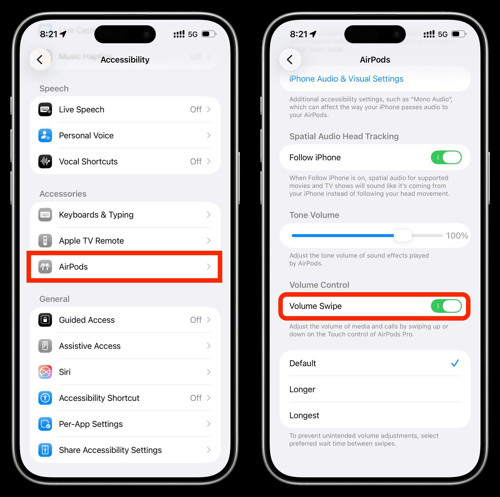 Регулировать громкость в AirPods. Проверьте работу этого тумблера. Фото.