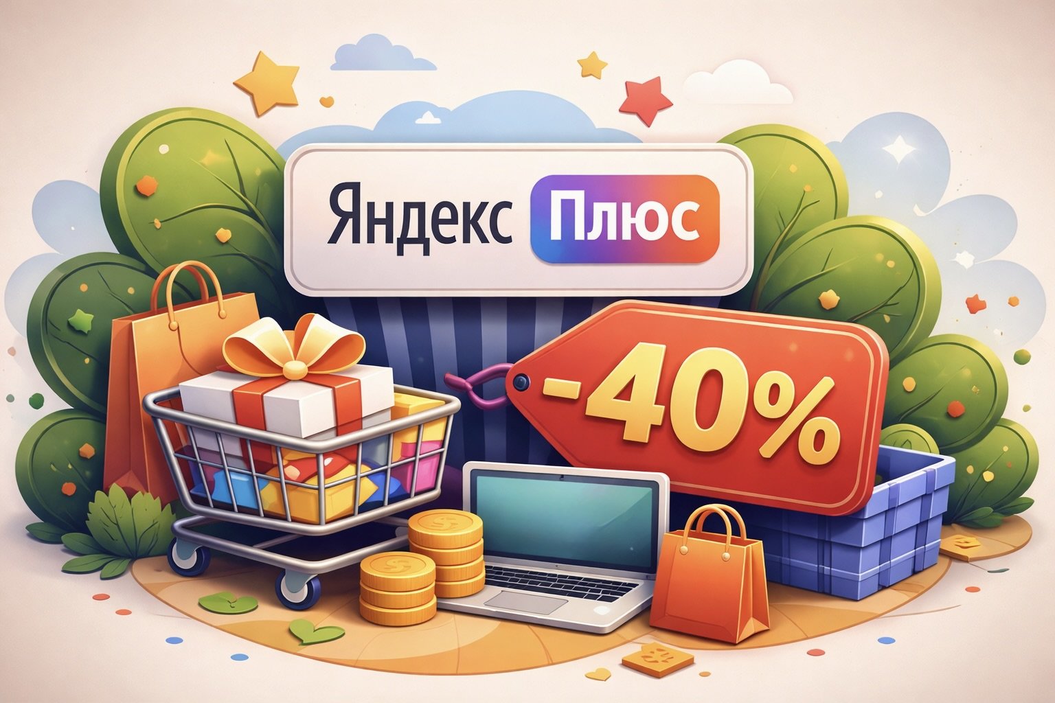 Где купить подписку Яндекс Плюс со скидкой 40%. Скидочку на Яндекс Плюс надо? Фото.