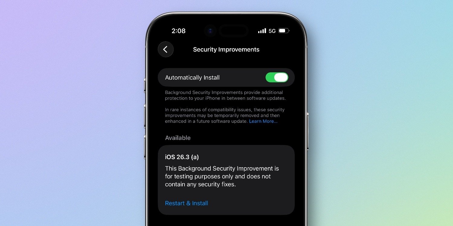 iOS 26.3 (a) — что за обновление для iPhone. Эти сборки содержат срочные улучшения в безопасности. Фото: 9to5mac.com. Фото.
