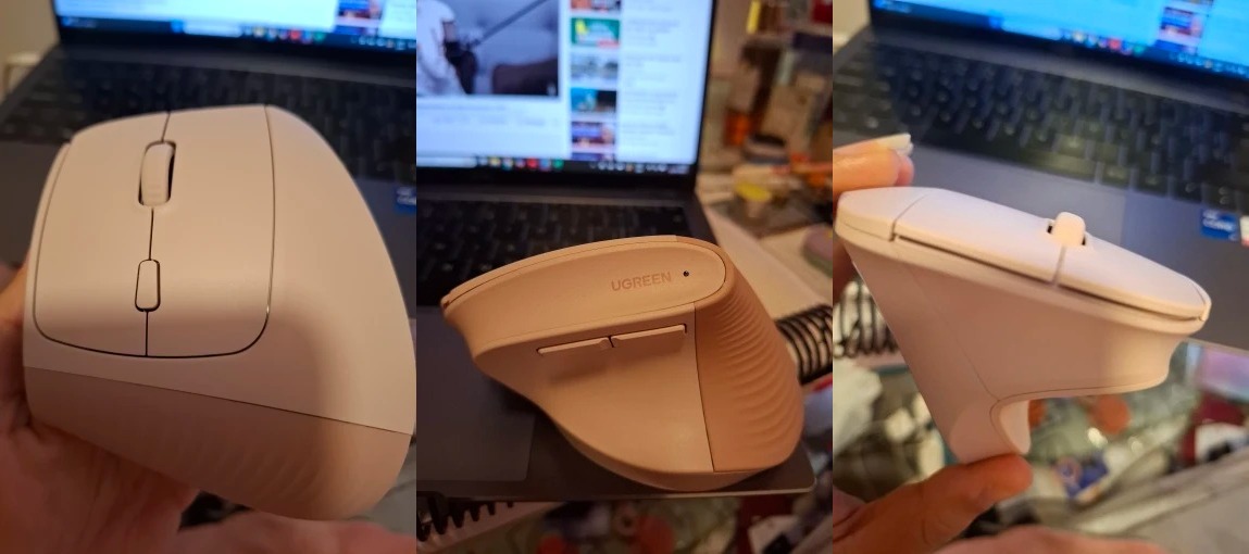 Вертикальная беспроводная мышь. Мышь разгрузит вашу кисть при долгой работе. Фото.