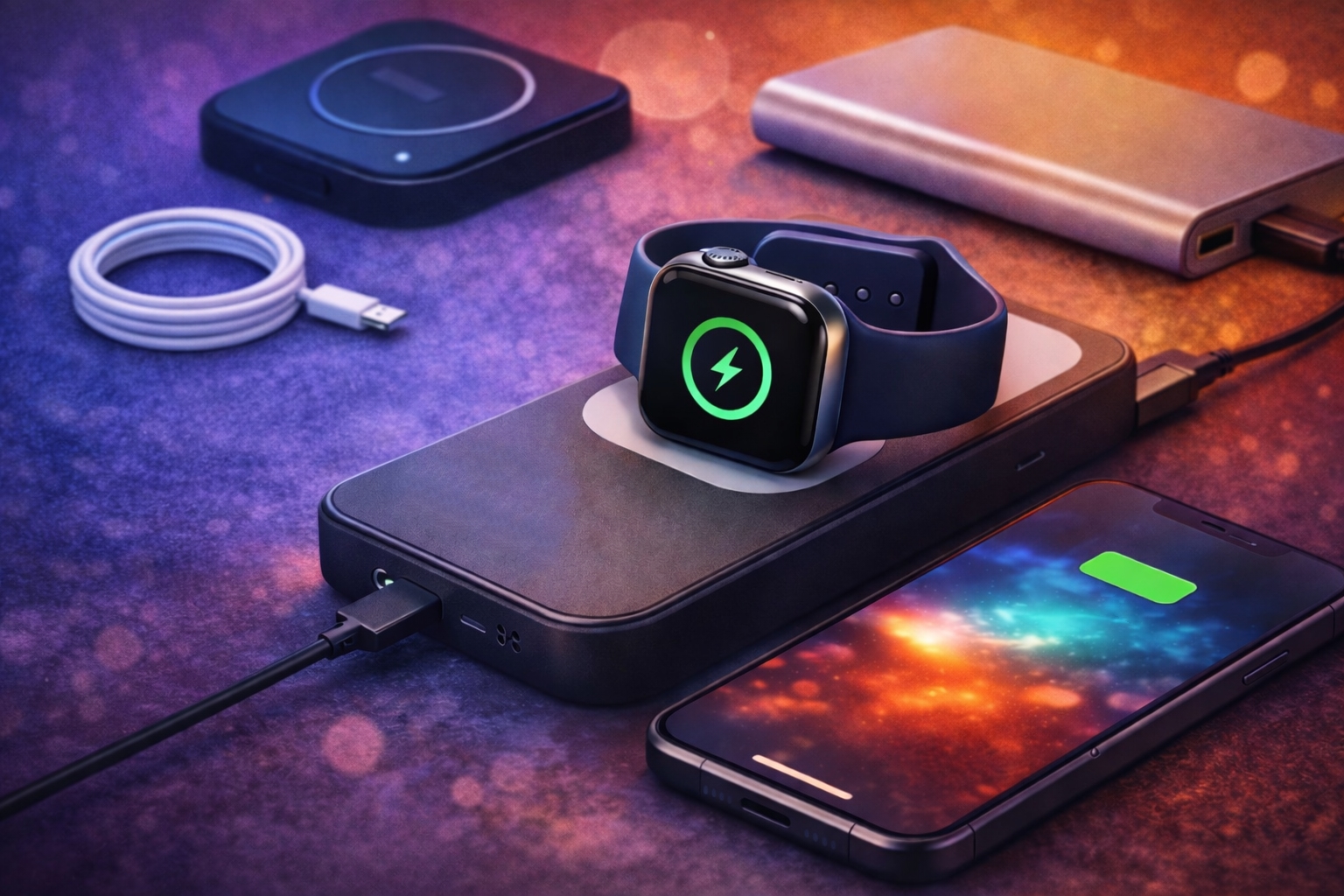 Как заряжать Apple Watch от повербанка и без проводов