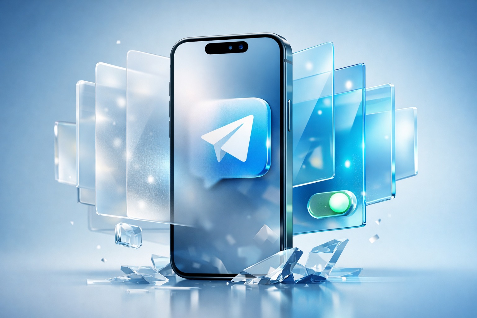 Скрытый способ отключить Liquid Glass в Telegram на iPhone. Отключаем эффект стекла в Telegram. Фото.