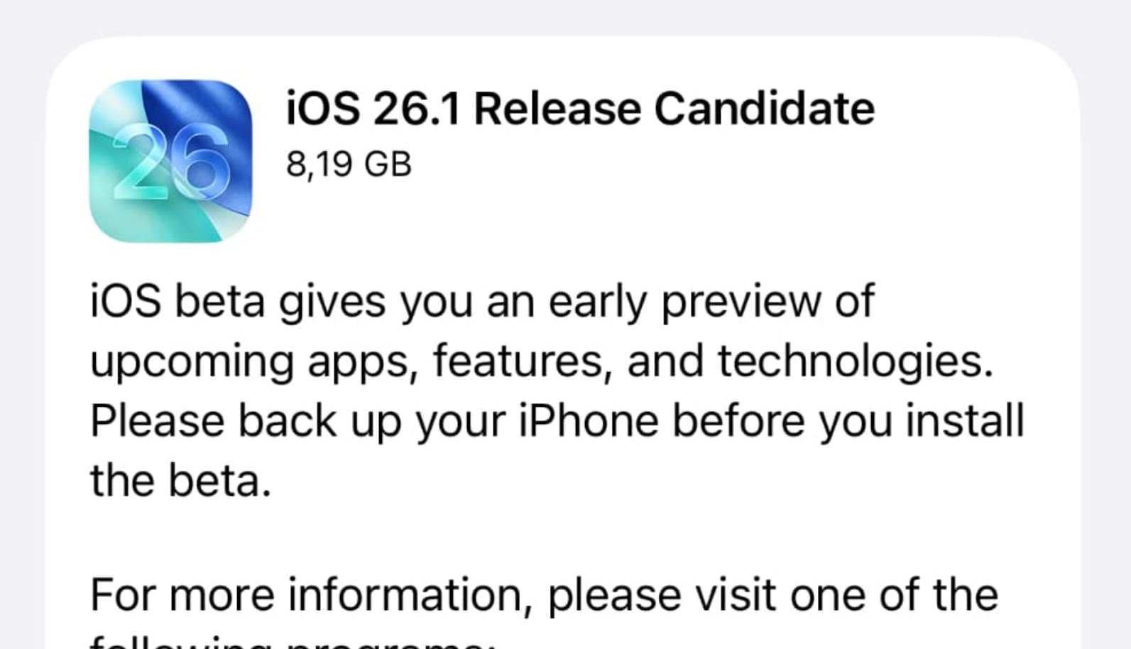Чем iOS Release Candidate отличается от iOS beta. Сборка Release Candidate — по факту последняя тестовая перед общедоступным запуском. Фото.