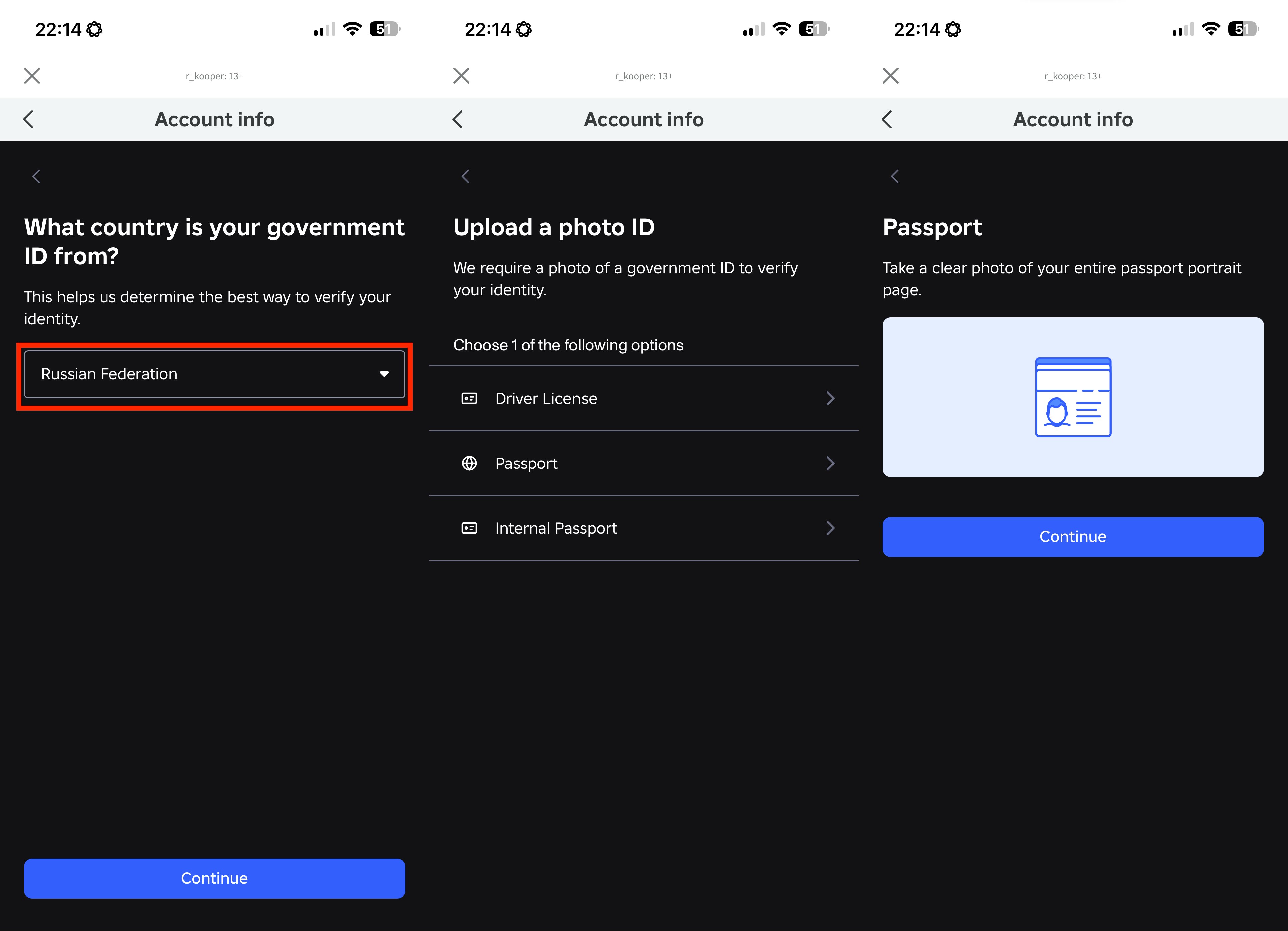 Как подтвердить возраст в Роблокс. Выберите страну и отсканируйте один из документов. Фото.