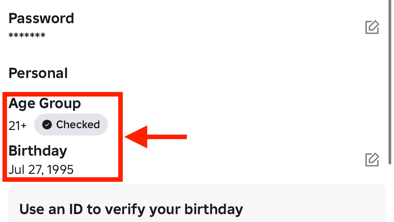Как подтвердить возраст в Роблокс. Здесь можно проверить вашу возрастную группу. Фото.