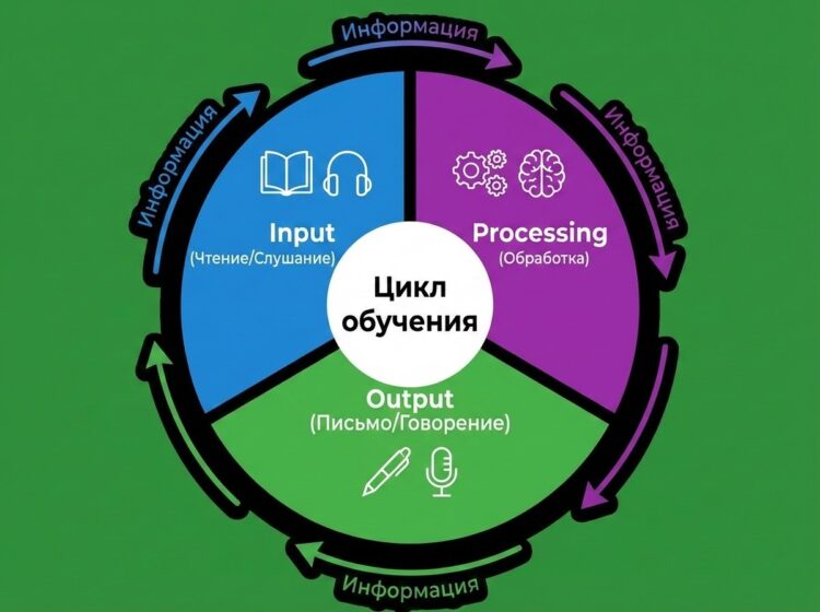 Шаг 3. Система 4-х навыков: Как учить комплексно. Цикл обучения английскому. Фото.