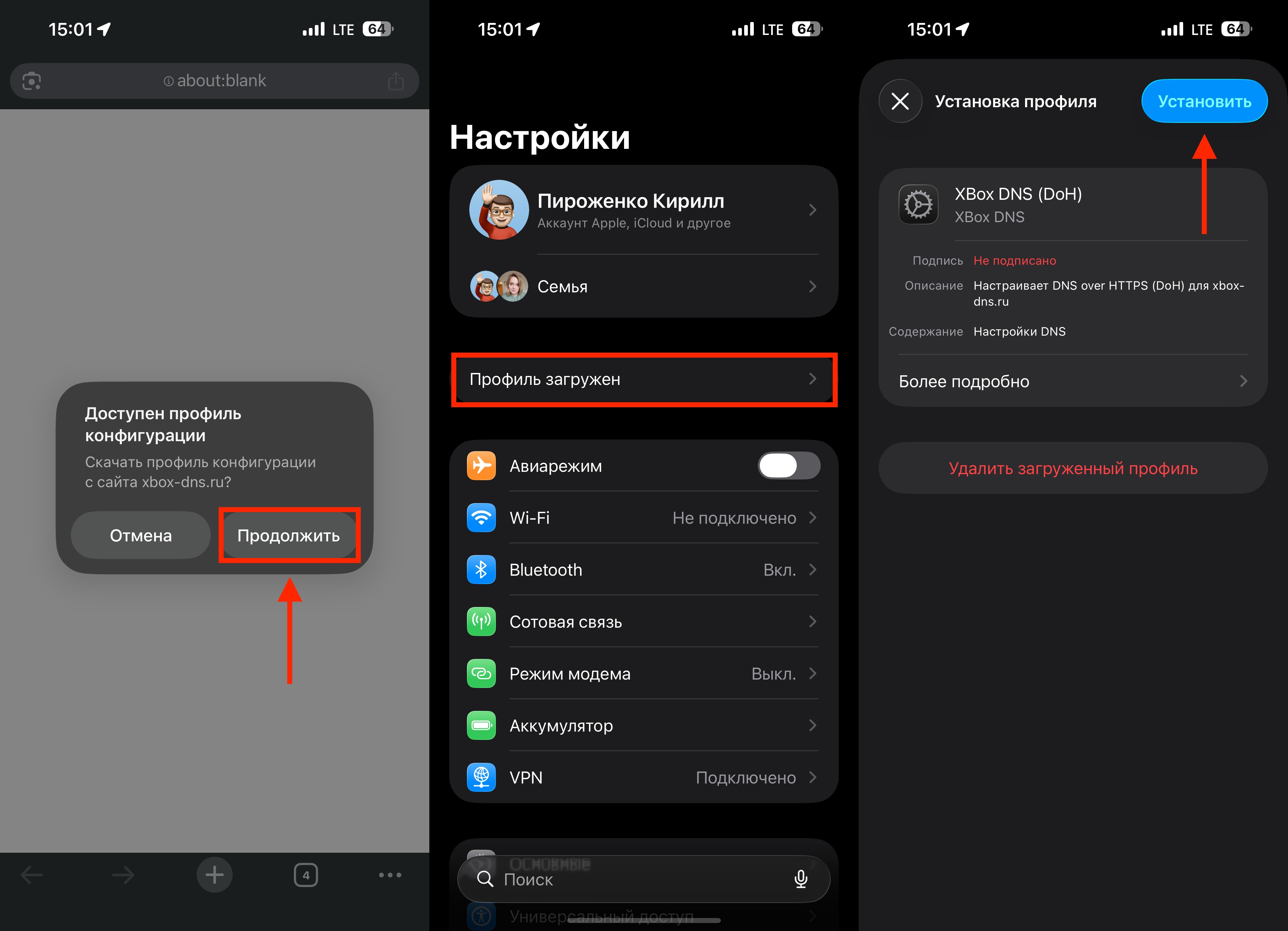 Как открыть ChatGPT, Gemini, Sora, Grok и другие нейросети и сервисы в России без VPN. Установите профиль на айфон. Фото.