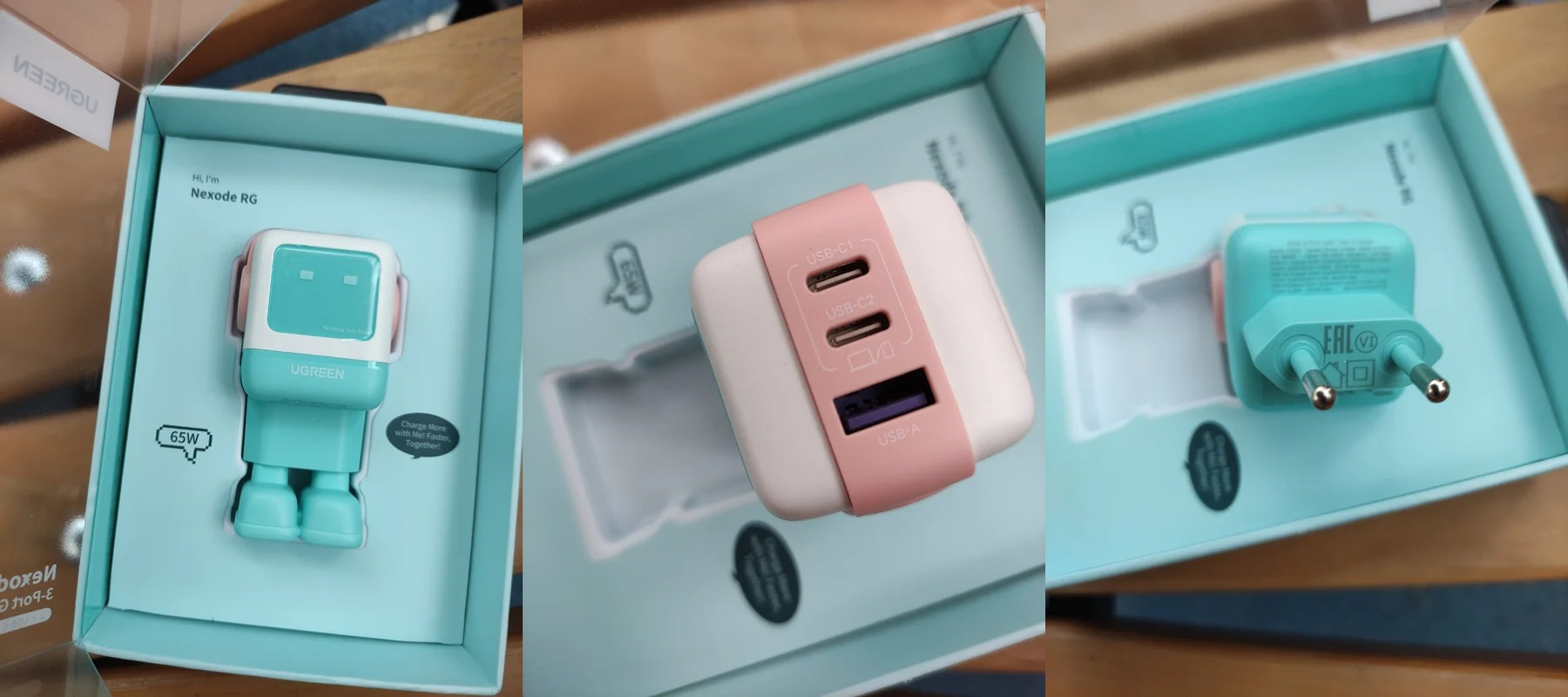 Мощная зарядка для телефона. Зарядку можно купить в разных цветах. Фото.