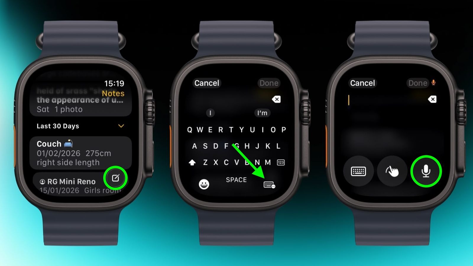 15 полезных советов по использованию Apple Watch. Можно создавать заметки с помощью голоса. Изображение: macrumors.com. Фото.