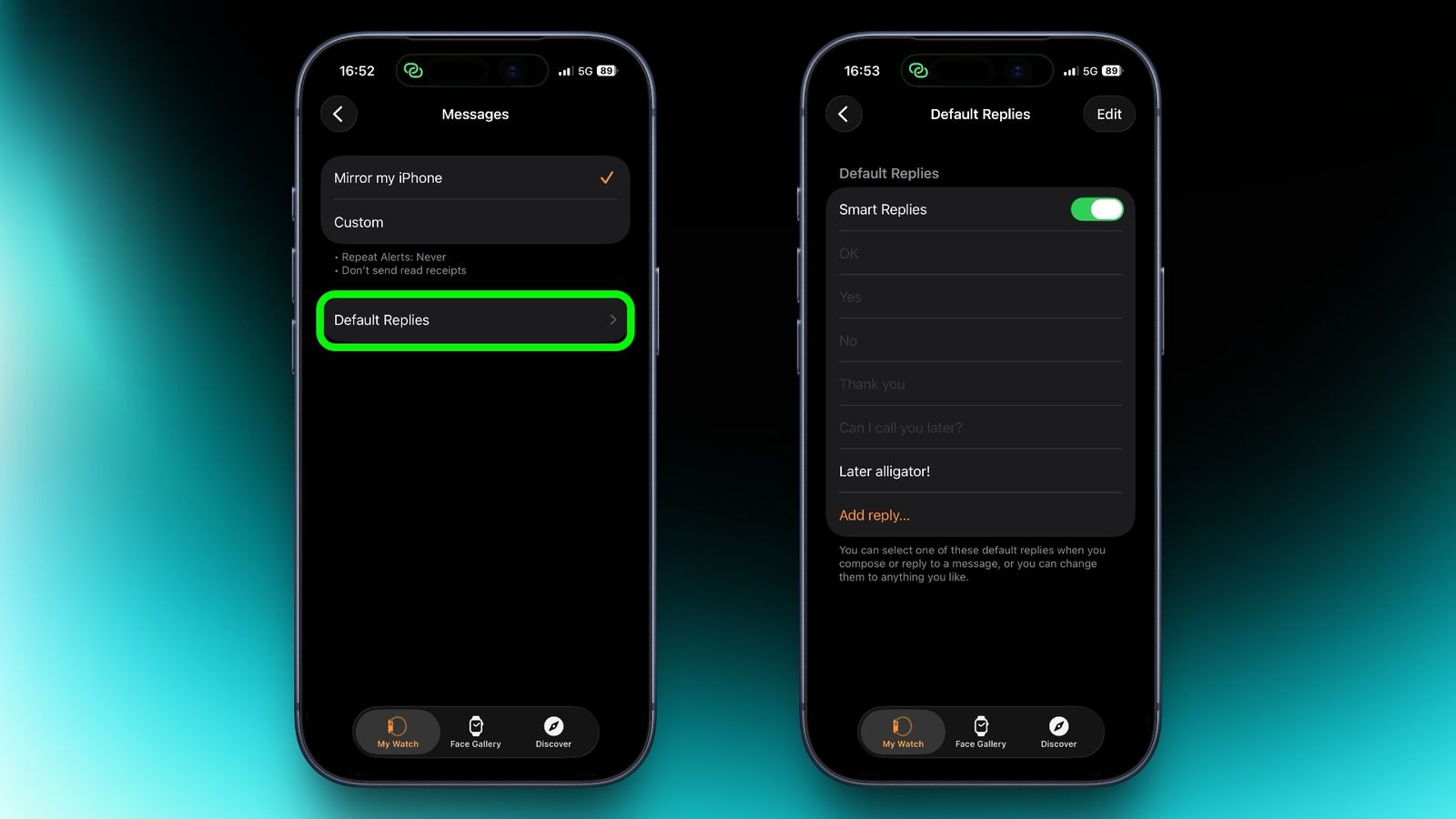 15 полезных советов по использованию Apple Watch. Настройте быстрые ответы на сообщения, чтобы отвечать одним касанием. Изображение: macrumors.com. Фото.