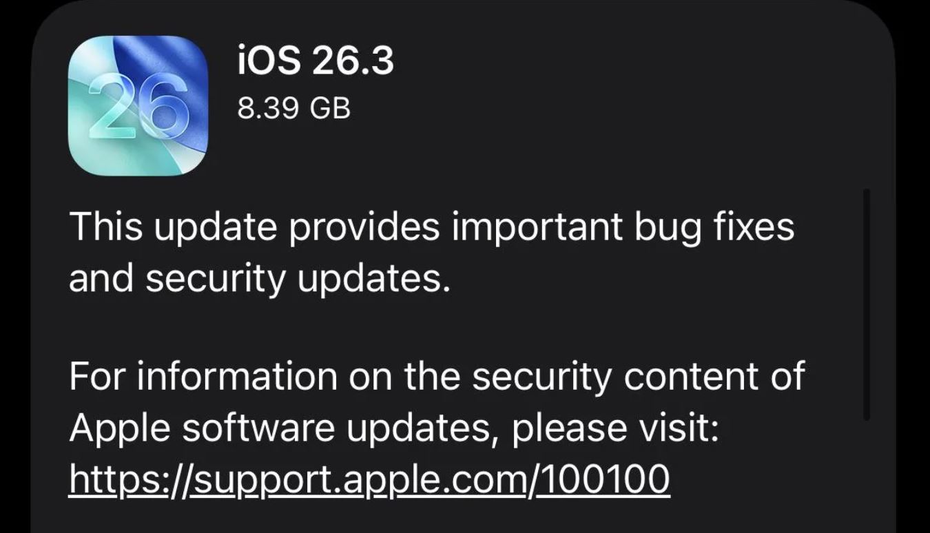Как скачать iOS 26.3. iOS 26.3 уже есть в настройках iPhone. Фото.