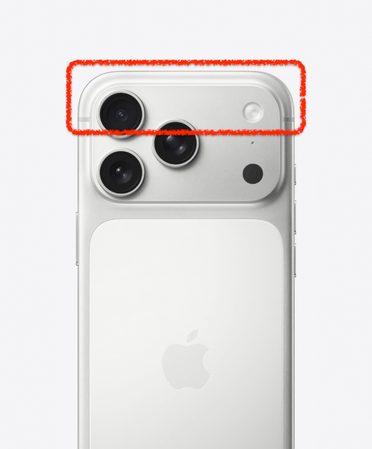 Что не так с корпусом iPhone 17 Pro. Вот эта проблемная часть. Изображение: X. Фото.