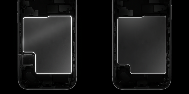 В каких странах iPhone 17 продаются без лотка для SIM. Аккумуляторы для айфонов с симкой и без нее отличаются размерами. Изображение: gsmarena.com. Фото.