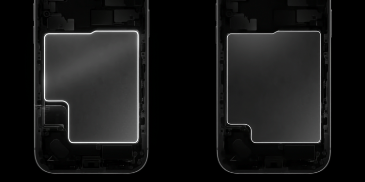 В каких странах iPhone 17 продаются без лотка для SIM. Аккумуляторы для айфонов с симкой и без нее отличаются размерами. Изображение: gsmarena.com. Фото.