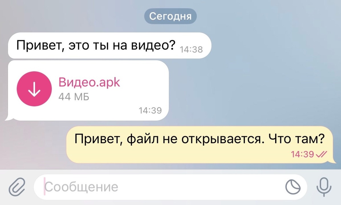 В Telegram, MAX или WhatsApp* пишут «Привет, это ты на видео?». Что это такое и опасно ли качать этот файл на iPhone. Вам хоть раз приходили такие сообщения? Изображение: lipetskmedia.ru. Фото.