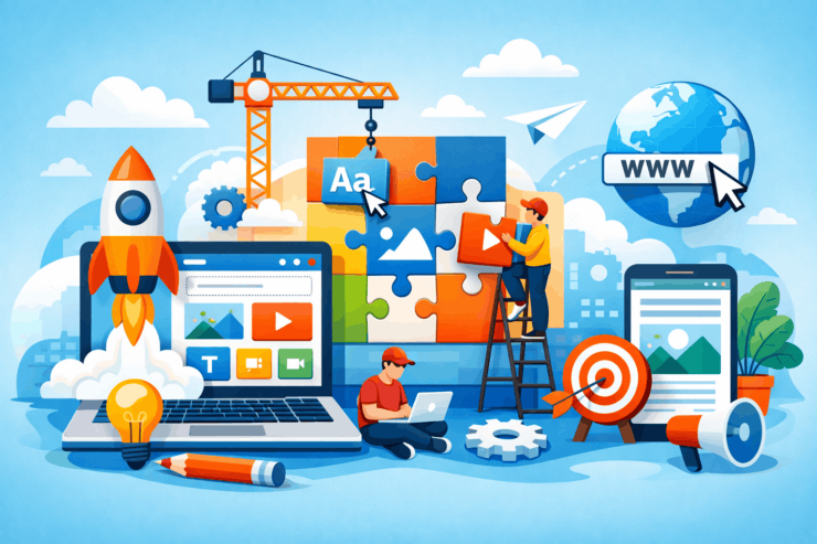 Бесплатный конструктор сайтов: путь от идеи к онлайн-присутствию. Создавать сайт самому необязательно. Его можно сгенерировать. Фото.