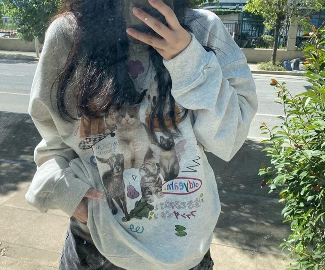 Недорогая хлопковая толстовка. А можно не париться и просто заказать любимой стильный свитшот. Фото.