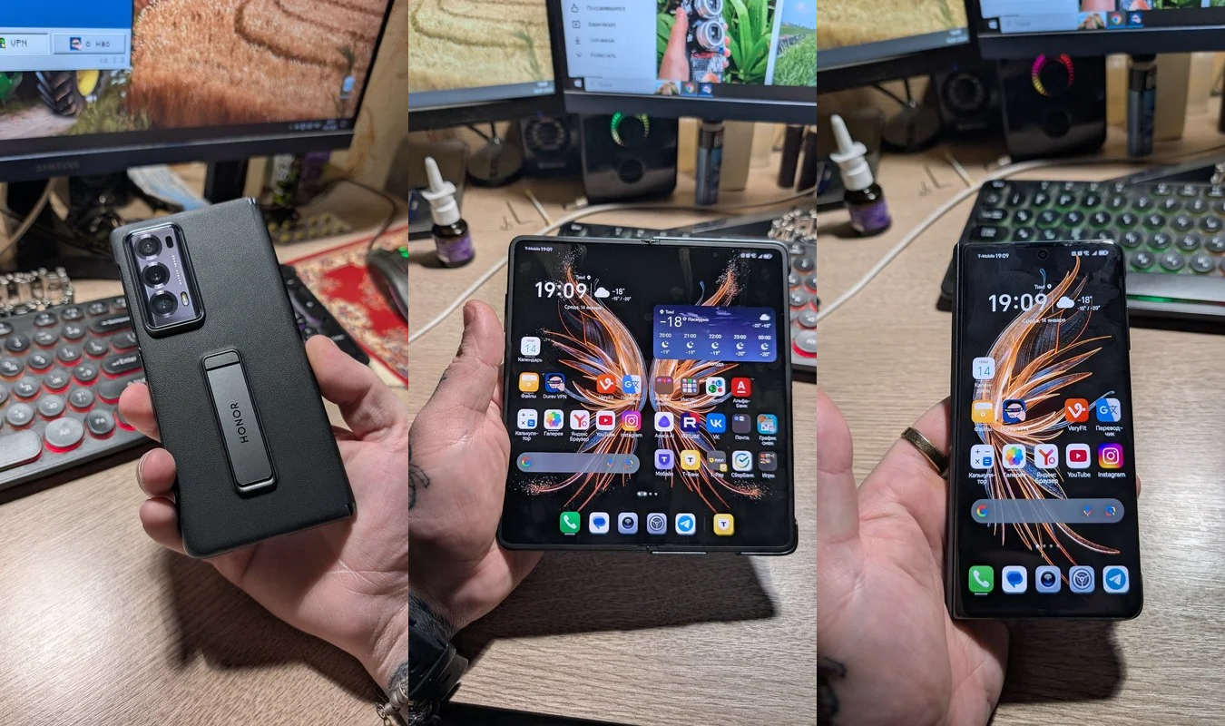 Honor Magic V2 16/512 ГБ — недорогой складной смартфон. Один из самых недорогих способов попробовать складные устройства. Фото.