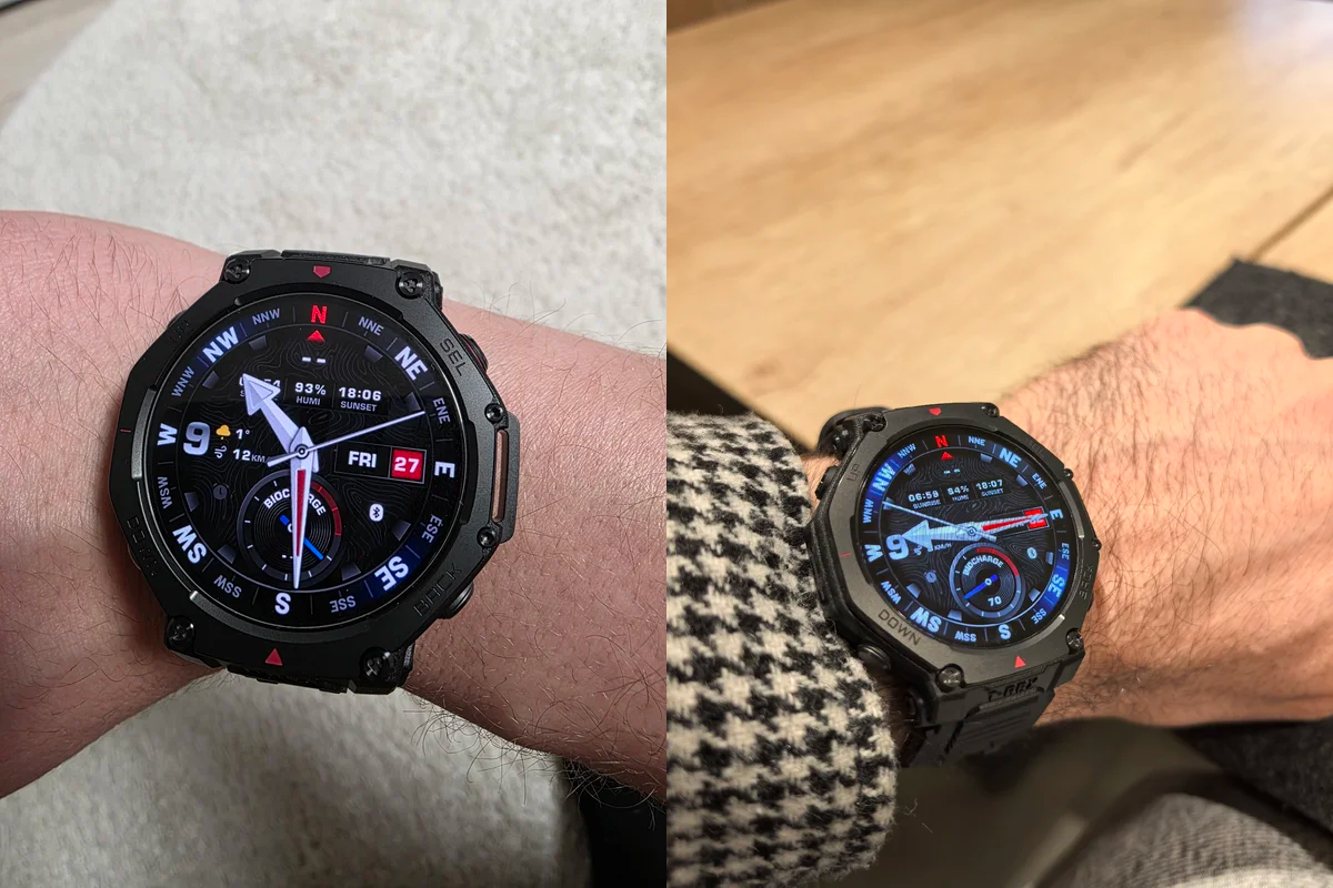 Защищённые умные часы Amazfit T-Rex 3 Pro для экстремалов. Часы защищены по всем возможным стандартам для такой техники. Фото.