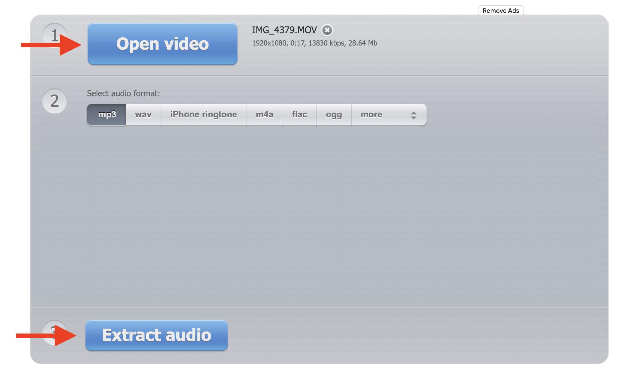 Онлайн-сервисы для извлечения звука из видео без установки программ. Работает быстро и просто. Всего две кнопки и выбор формата. Фото.