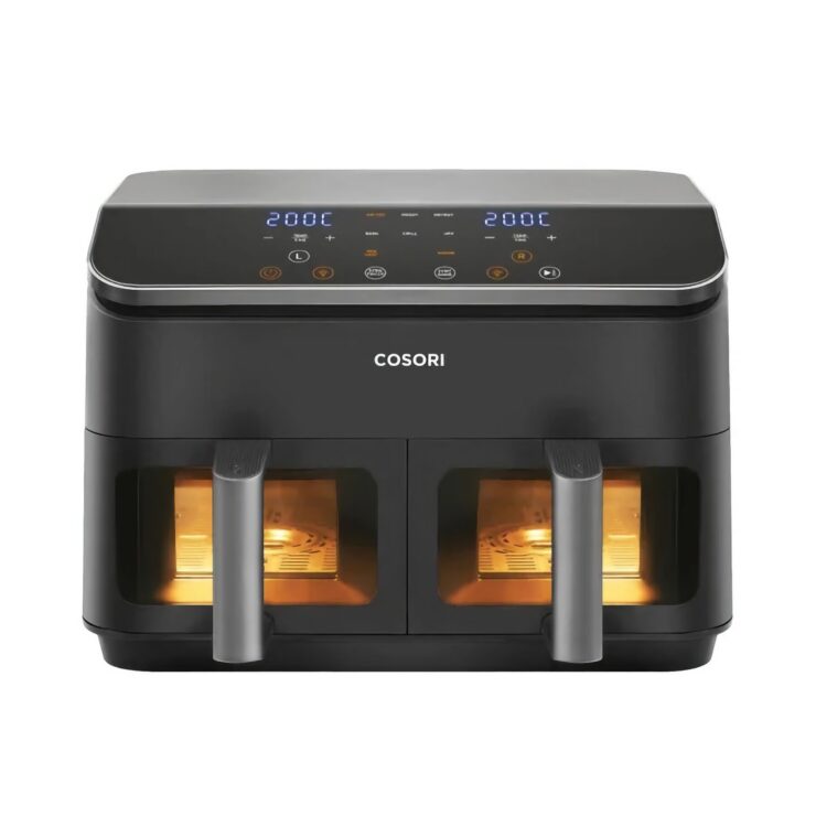 COSORI TF102S с двумя независимыми зонами. Это для тех, кому 4-х порций картошки уже мало. Изображение: Cosori. Фото.