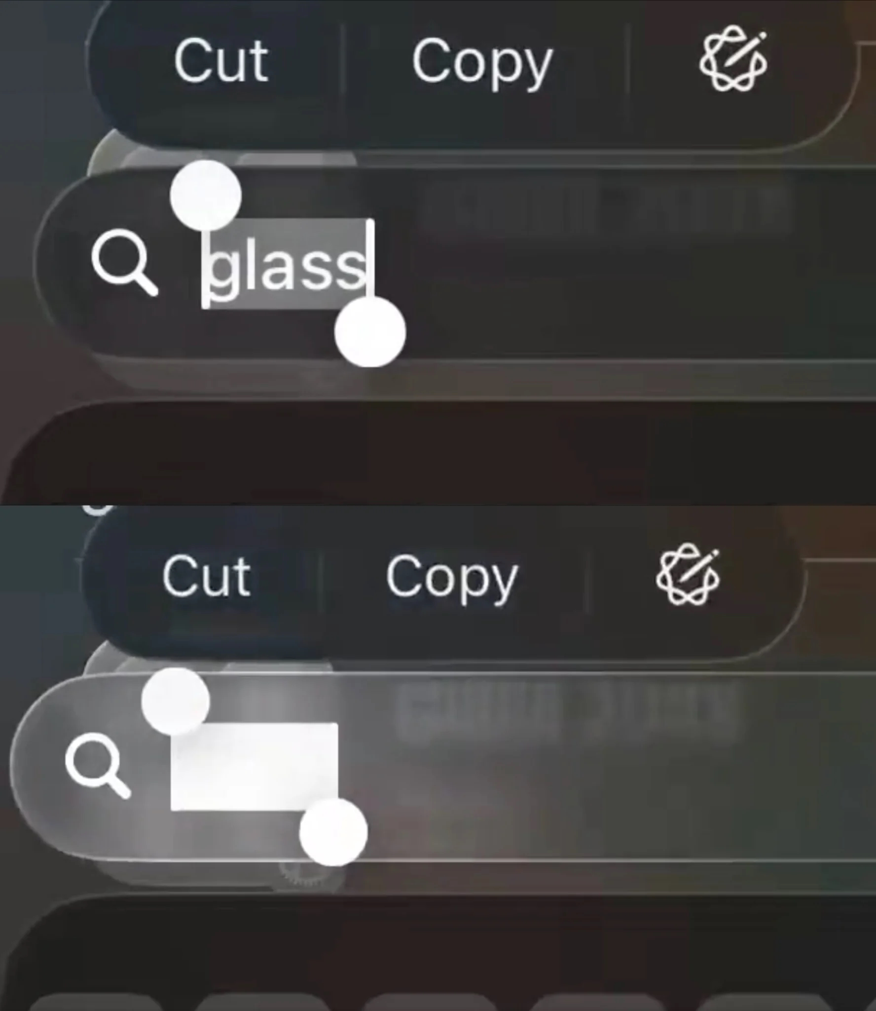 Как отключить Liquid Glass в iOS 26.4. На верхнем скриншоте включено затемнение вспышек. Стало явно лучше. Фото.