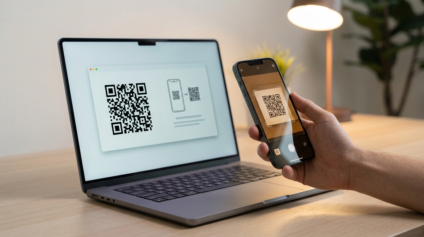 Для входа наведите камеру телефона на QR-код в приложении