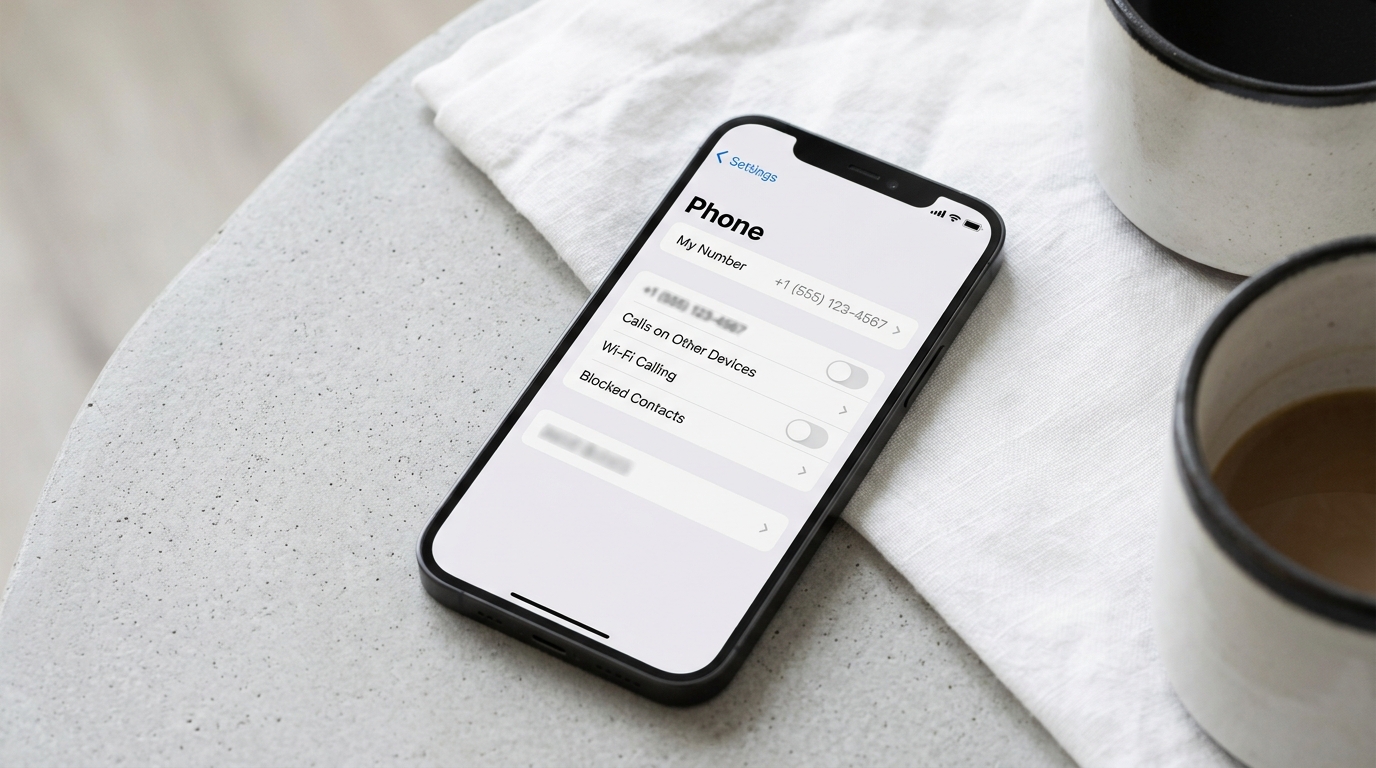 На iPhone номер можно найти в Настройках - Телефон - Мой номер