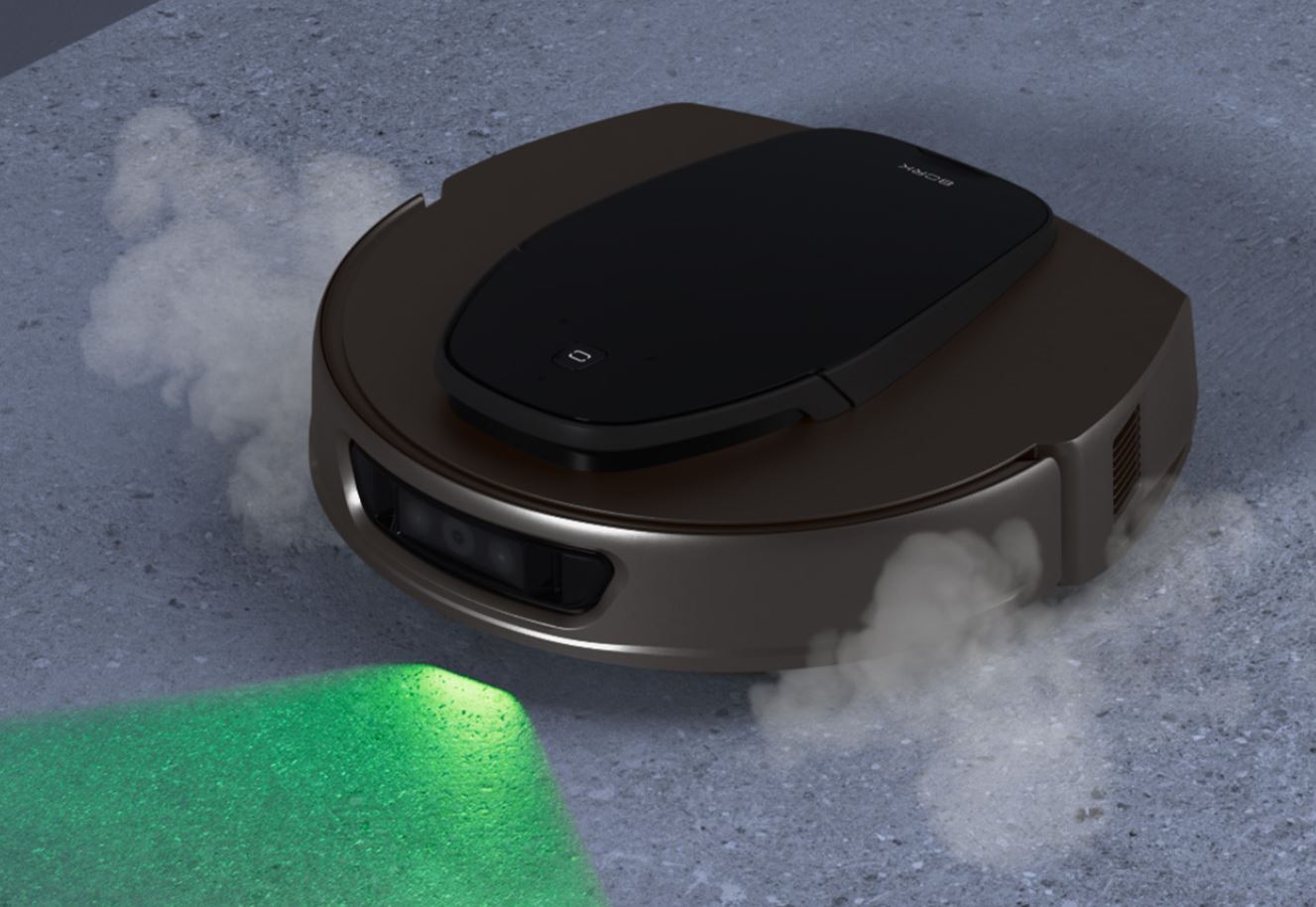 Что умеет робот-пылесос BORK V852 с функцией пара. Сам пылесос не просто собирает пыль, но и обрабатывает поверхность горячим паром. Фото.