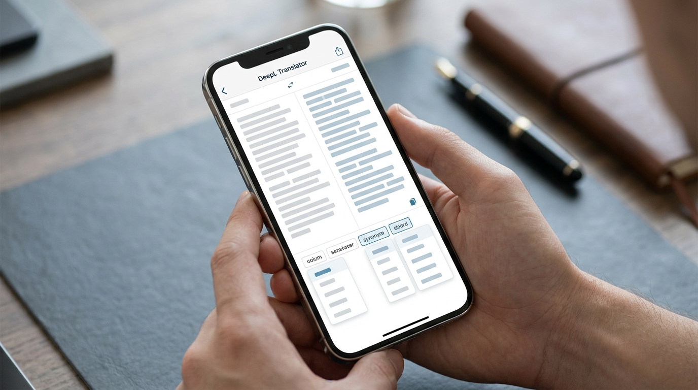 DeepL предлагает альтернативные варианты перевода для отдельных слов и фраз