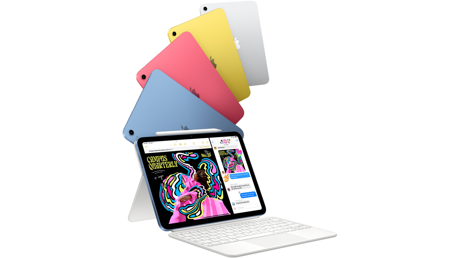 Сколько стоит дешевый iPad. И айпад тоже цветной. Изображение: Apple. Фото.