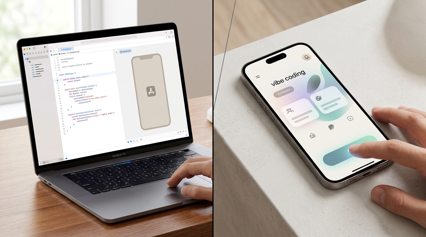 Два пути создания приложений: через Xcode на Mac и через вайб-кодинг на iPhone