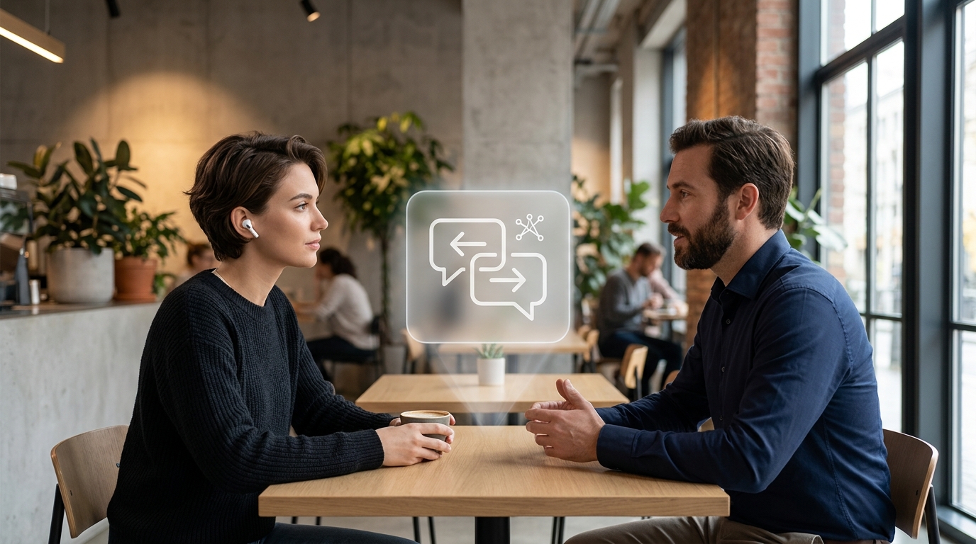 Живой перевод через AirPods Pro в разговоре