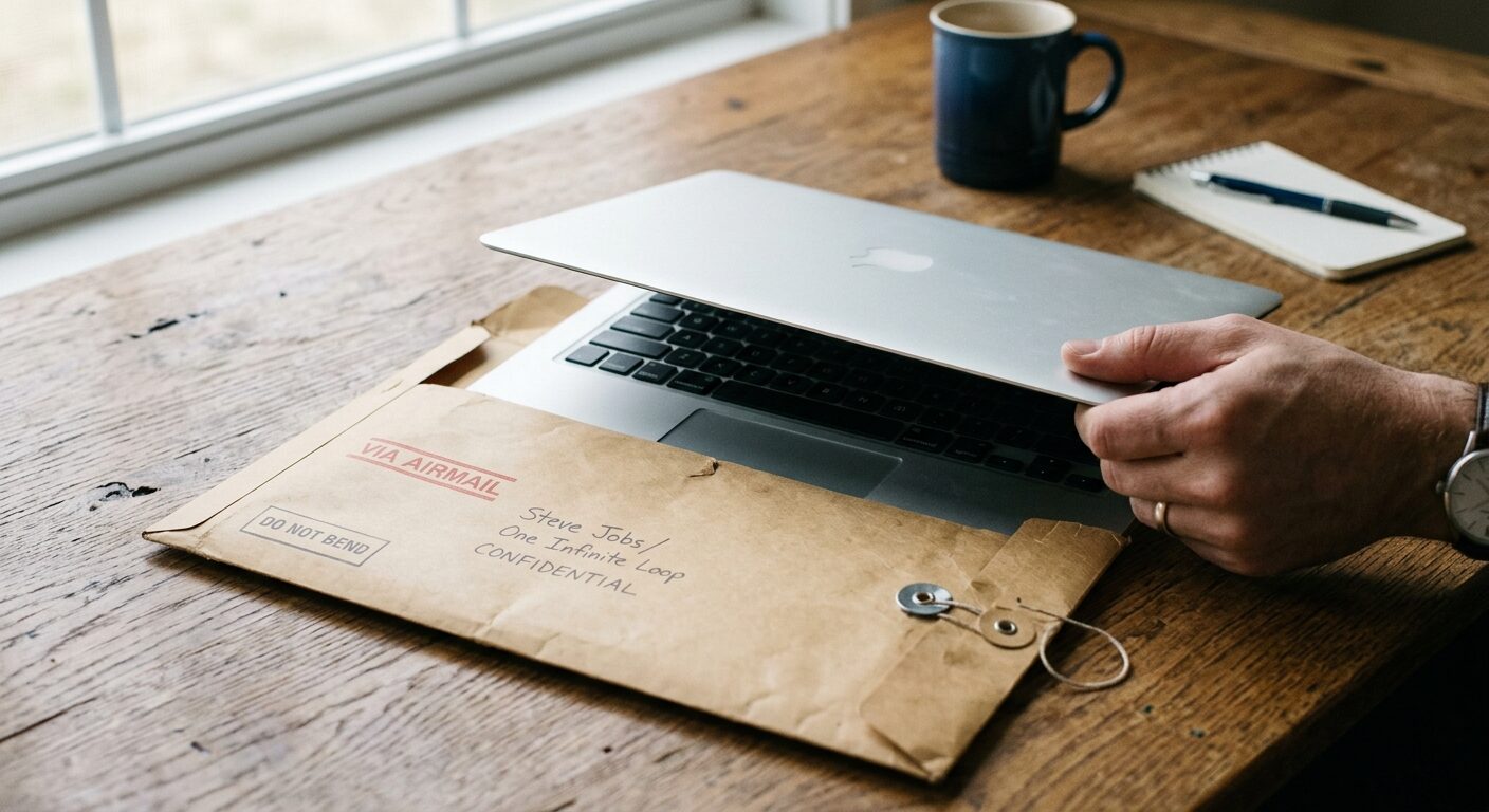 MacBook Air: как Apple задала стандарт тонких и лёгких ноутбуков. Компьютер, который помещается в папку для документов. Фото.