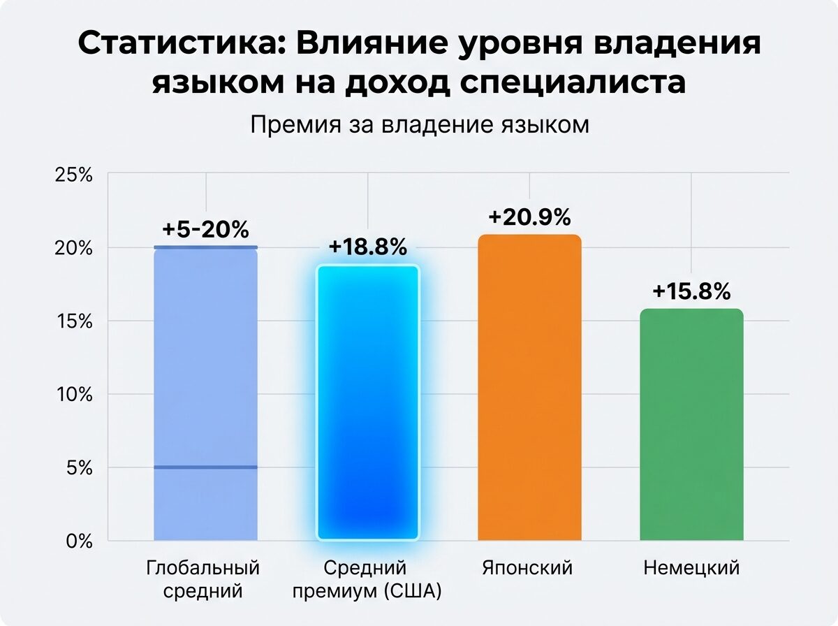 Сколько стоит ваш английский? Влияние уровня на зарплату. Знаете язык? Получите большую зарплату. Фото.