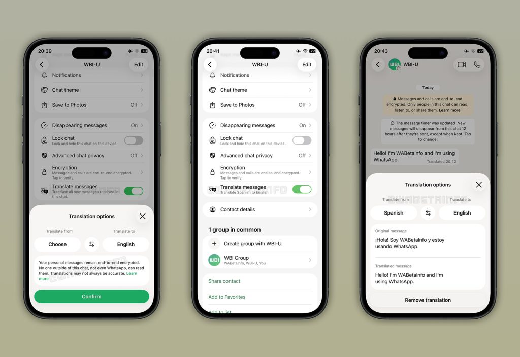 Как работает автоматический переводчик в WhatsApp на iPhone